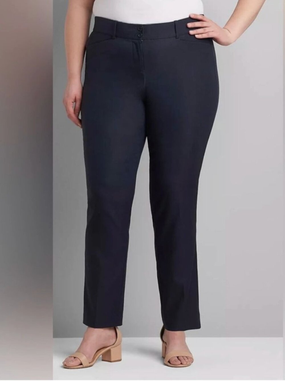 Lane Bryant Women’s Plus Size 26 Regular The Allie‎ Dress Pant Trouser Navy Blue